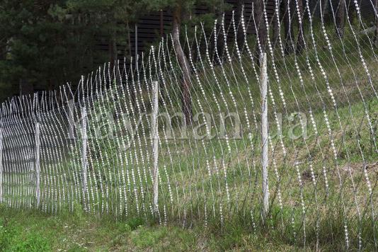 Парканз сітки рабиця, посилений колючою сіткою Кайман
