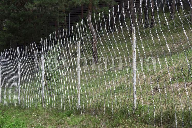 Парканз сітки рабиця, посилений колючою сіткою Кайман